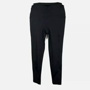 Athletic Works Cropped Leggings Tech Pockets Mesh Detail Black Sz S Gym Yoga